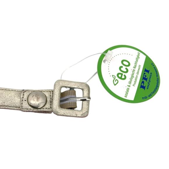 Champagne Metallic Faux Leather Adjustable Pet Collar Size Small NWT - Picture 6 of 7